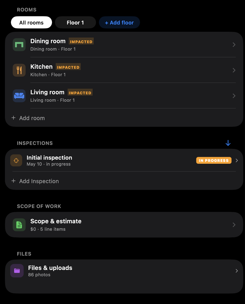 Подробная карточка проекта