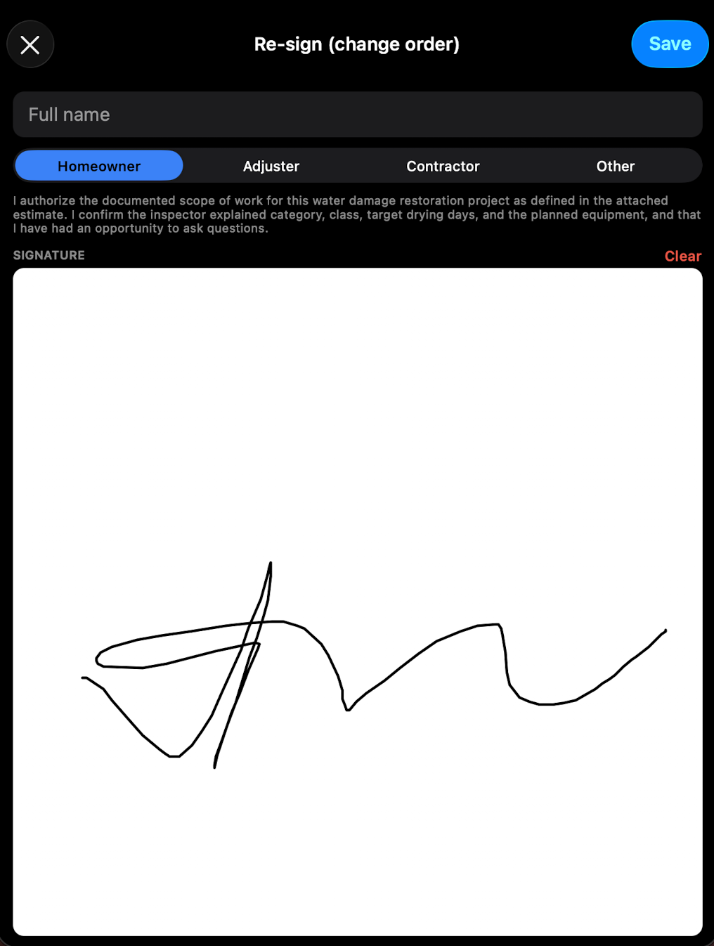 Signature on glass